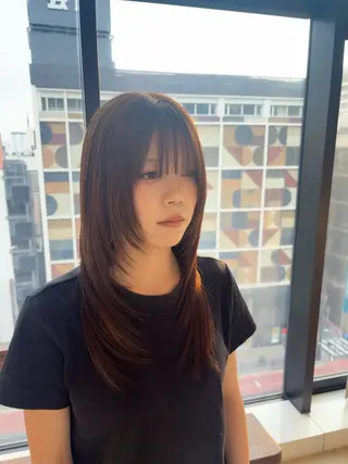 ロング ✨艶髪／透明感カラー ミユ💜のヘアスタイル