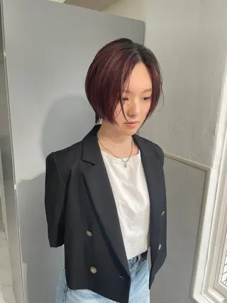 ショート カラー ハイトーン/ボブ /HBL/AYUNAのヘアスタイル