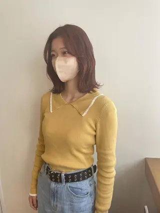 ミディアム カラー MIOベージュカラー 柔らかいカラーのヘアスタイル