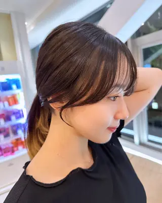 ミディアム カラー 韓国風/顔周りカット /髪質改善RYOTAのヘアスタイル