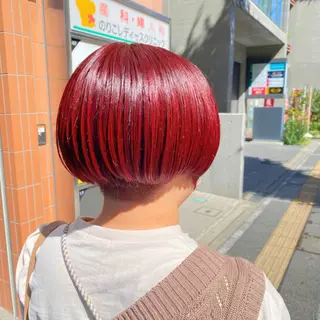 ショート YASU🍎CUT 赤系カラー/ヘアケアのヘアスタイル