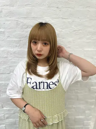 セミロング 前髪顔まわりカット 🌈中村海聖のヘアスタイル