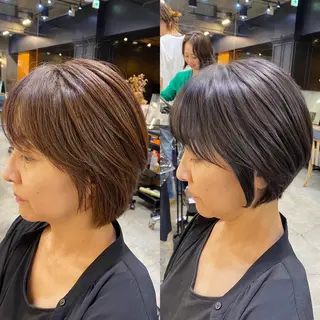 ショート カラー Ms.CHARM所属・透明感カラー🌿 グレージュ🐺陽介のヘアスタイル