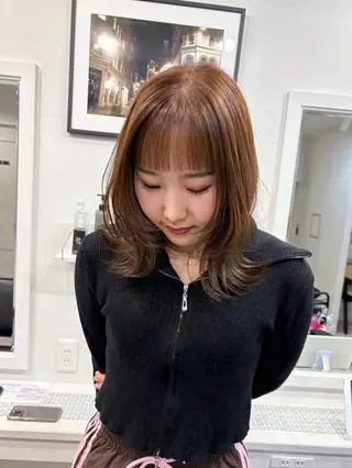 ミディアム 黒木日那/髪質改善/ 京橋/縮毛矯正のヘアスタイル