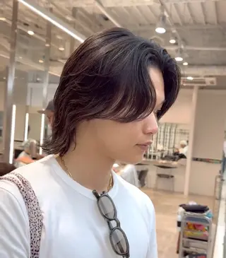 ミディアム パーマ メンズ fifth park 六反穂 龍介のヘアスタイル