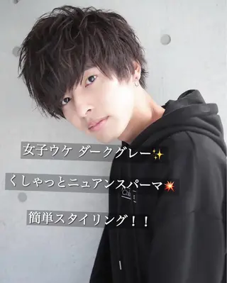 ショート カラー ヘアアレンジ メンズ 外苑前NO.1艶髪 透明感カラーのヘアスタイル