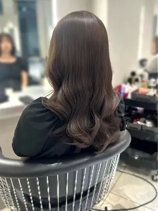 セミロング コテ巻き風パーマ💛 池袋のヘアスタイル