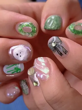 ネイル 3dパーツ/流行り 👧shushu❤️のネイルデザイン