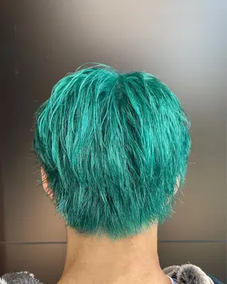 カラー メンズ スパイキーパーマ 柏NO1 藤本葉のヘアスタイル