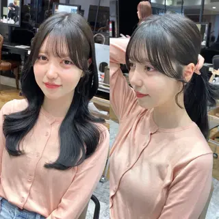 セミロング カラー On所属・顔まわりカット🌟 くびれヘア/寺門遥輝のヘアスタイル