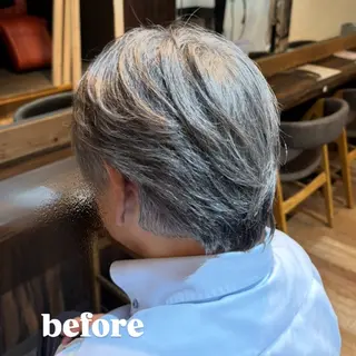 ショート メンズ 🌙透明感カラー／ 丁寧施術｜松本のヘアスタイル