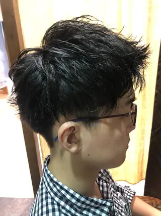 ショート メンズ パーマ/ハイトーン スパイキー/神田正紀のヘアスタイル