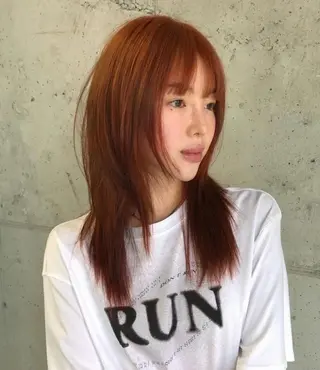 セミロング R 横浜【アール】所属・ハイトーン/韓国 ヘア　momo˚✧₊のヘアスタイル