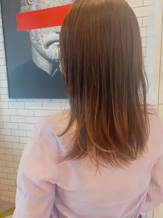 セミロング カラー ヘアアレンジ Kawaguchi Arisaのヘアスタイル