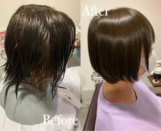 ショート 傷ませない縮毛矯正／ 吉岡 美江のヘアスタイル