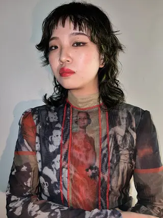 ミディアム パーマ haco＋所属・圧倒的デザイン力 店長🎨RENAのヘアスタイル