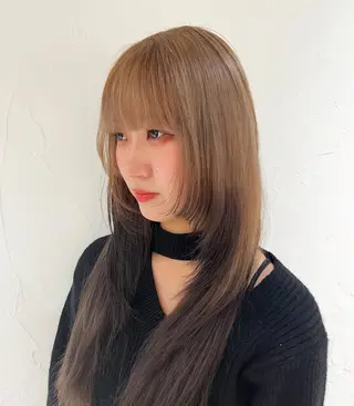 セミロング カラー レイヤーカット/カラ ー/U24/河野凜のヘアスタイル