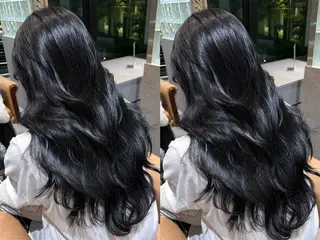 ロング カラー ゆらんちょ/ブリーチ 無w/縮毛矯正/暖色のヘアスタイル