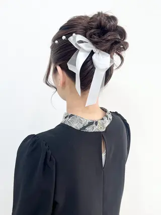 セミロング ヘアアレンジ ヘアセットサロン /上坪愛美のヘアスタイル