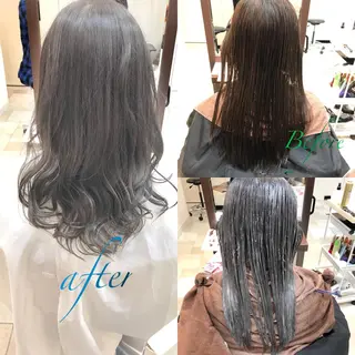 セミロング カラー 島袋 ナオユキのヘアスタイル