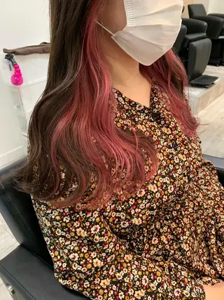 ロング カラー ヘアアレンジ 代表🎀 ふわモテ愛 され髪🩷yumiのヘアスタイル