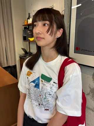セミロング 永田 愛莉のヘアスタイル