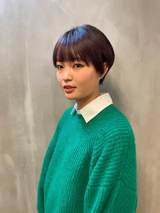 ショート カラー パーマ ヘアアレンジ メンズ キッズ ネイル マツエク・マツパ アイブロウ tatsumi/ボブ ウルフ/レイヤーのヘアスタイル