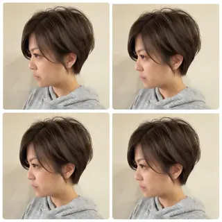 ショート カラー 京都大人女性ショート 徒歩1分/秋山のヘアスタイル