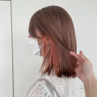 ミディアム カラー 落合 美穂のヘアスタイル