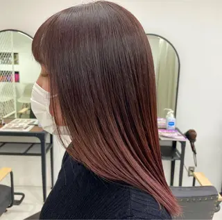 セミロング カラー パーマ ヘアアレンジ メンズ キッズ ネイル マツエク・マツパ アイブロウ mona/ ストレートスタイル✨のヘアスタイル