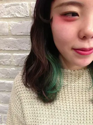 ミディアム カラー パーマ la fith所属・rico_by ヘアとアイブロウのヘアスタイル