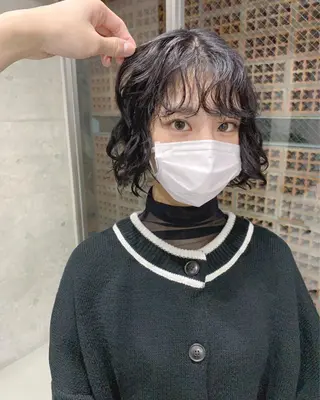 ミディアム ボブパーマコテ巻き風 パーマNo1深江秀平のヘアスタイル