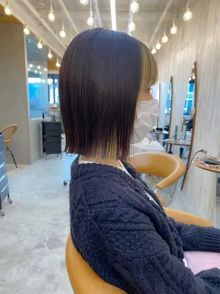 ミディアム カラー ♥️ボブ韓国風ヘア ♥️久保田夢美のヘアスタイル