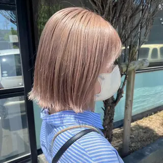 ミディアム 夏向/ハイトーン /パーマのヘアスタイル