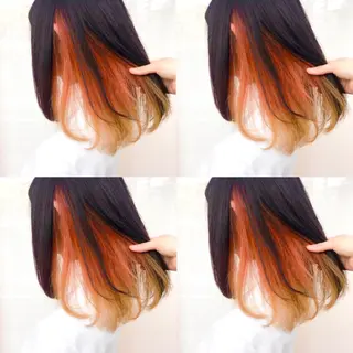 セミロング カラー HOLON池袋所属・ウルフカット ハッシュカット/七海のヘアスタイル