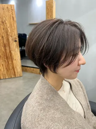 ショート カラー 🌱小顔魅せカット 透明感カラー/泉綺のヘアスタイル