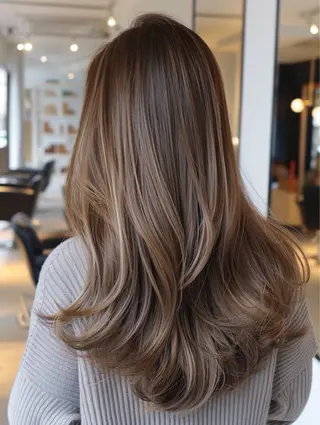 ロング ブリーチなしWカラー 透明感/美髪/ユウゴのヘアスタイル