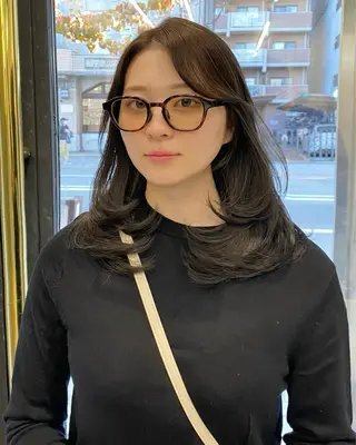 ミディアム カラー レイヤー/艶カラー /韓国ヘア/高松のヘアスタイル