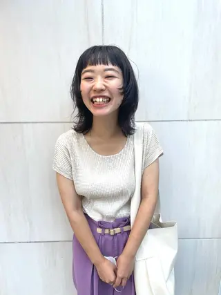 ミディアム カラー パーマ ヘアアレンジ メンズ キッズ ネイル マツエク・マツパ tatsumi/ボブ ウルフ/レイヤーのヘアスタイル