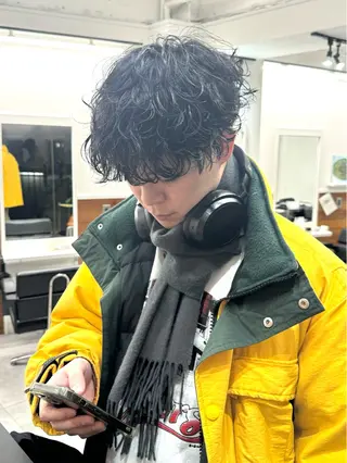 パーマ メンズ シャドウパーマ/ 波巻パーマYu-Kiのヘアスタイル