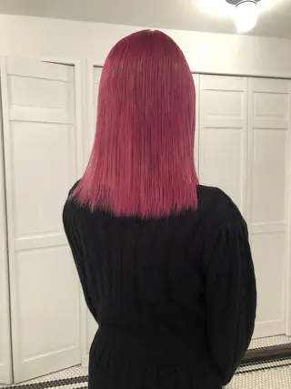 カラー ブリーチカラー🎀 韓国風/寺門美優のヘアスタイル