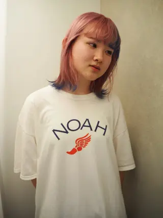 カラー 🎀ボブ＋ハイトーン シュカ👶🏻のヘアスタイル