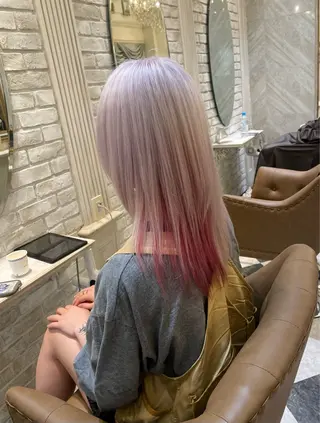 セミロング カラー 髪質改善/ハイトーン /新宿/Takutoのヘアスタイル