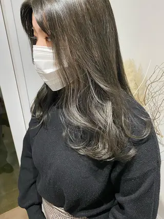 セミロング カラー 韓国×髪質改善カラー 💎hinaのヘアスタイル