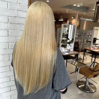 ロング レイヤーブリーチ特化 ホワイト専門/岸のヘアスタイル