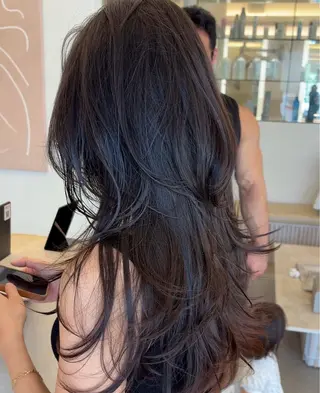 ロング カットモデル/韓国 レイヤー/SEIRAのヘアスタイル