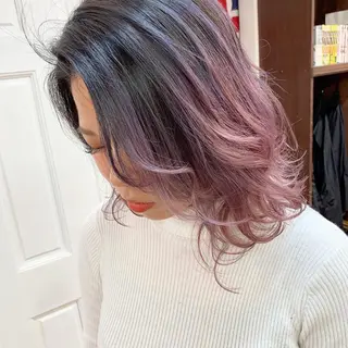 ミディアム カラー ピンクベージュ/新潟 万代/高橋桃葉🍑のヘアスタイル