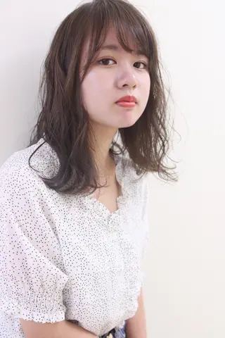 セミロング カラー 🎈馬場佑馬/ スパイラルパーマ🎈のヘアスタイル