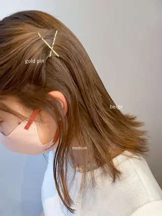 ミディアム ボブ ブリーチ/miinaのヘアスタイル