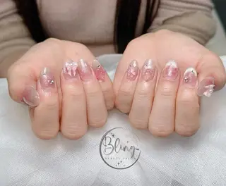 ロング 波 なみのネイルデザイン